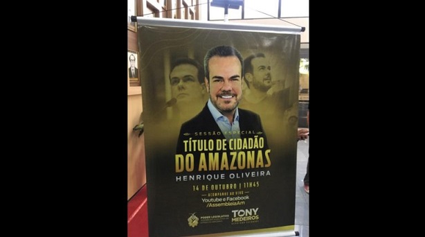 Inelegível, Henrique Oliveira recebe, hoje (14), Título de Cidadão Amazonense