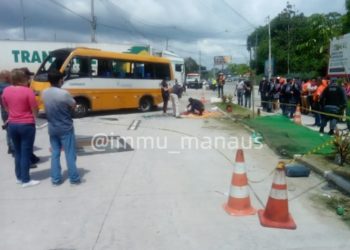 Gari morre esmagado por micro-ônibus enquanto trabalhava, na Bola da Suframa