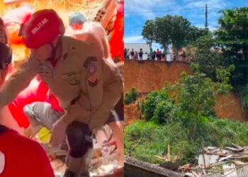 Deslizamento de terra deixa família soterrada no bairro Redenção